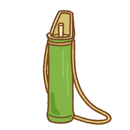 竹の水筒のイラスト