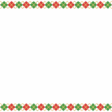 クリスマスカラーのアーガイル柄のフレーム素材のフリーイラスト Clip art of xmas argyle frame