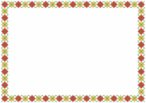 クリスマスカラーのアーガイル柄のフレーム素材のフリーイラスト Clip art of xmas argyle frame