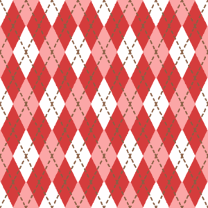 バレンタインカラーのアーガイル柄のパターン素材のフリーイラスト Clip art of valentinr argyle pattern