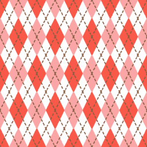 バレンタインカラーのアーガイル柄のパターン素材のフリーイラスト Clip art of valentinr argyle pattern
