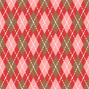 バレンタインカラーのアーガイル柄のパターン素材のフリーイラスト Clip art of valentinr argyle pattern