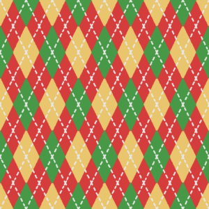 クリスマスカラーのアーガイル柄のパターン素材のフリーイラスト Clip art of christmas argyle pattern