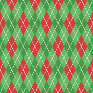 クリスマスカラーのアーガイル柄のパターン素材のフリーイラスト Clip art of christmas argyle pattern