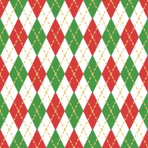 クリスマスカラーのアーガイル柄のパターン素材のフリーイラスト Clip art of christmas argyle pattern