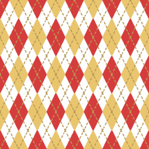 クリスマスカラーのアーガイル柄のパターン素材のフリーイラスト Clip art of christmas argyle pattern