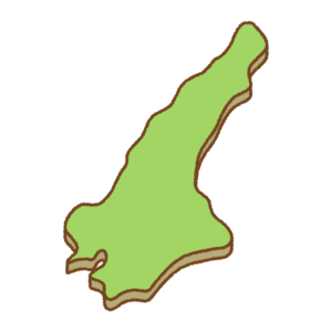 淡路島の地図のフリーイラスト Clip art of awajishima-island map