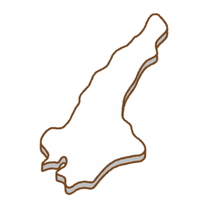 淡路島の地図のフリーイラスト Clip art of awajishima-island map
