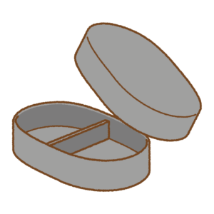 お弁当箱のフリーイラスト Clip art of bento-box