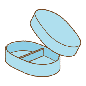 お弁当箱のフリーイラスト Clip art of bento-box