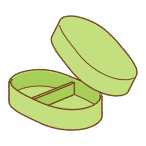 お弁当箱のフリーイラスト Clip art of bento-box