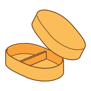 お弁当箱のフリーイラスト Clip art of bento-box