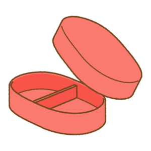 お弁当箱のフリーイラスト Clip art of bento-box