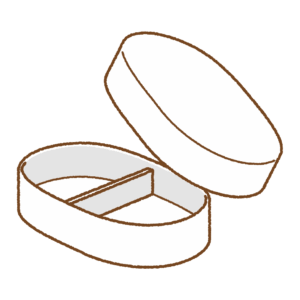 お弁当箱のフリーイラスト Clip art of bento-box