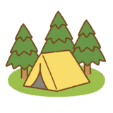 キャンプ場のフリーイラスト Clip art of campsite