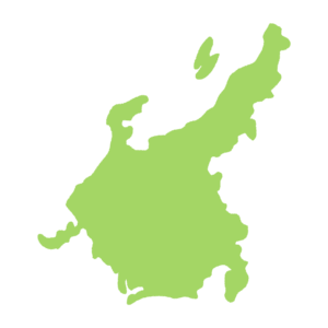 中部地方の地図のフリーイラスト Clip art of chubu map