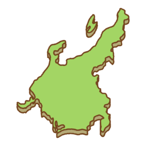中部地方の地図のフリーイラスト Clip art of chubu map
