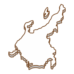 中部地方の地図のフリーイラスト Clip art of chubu map