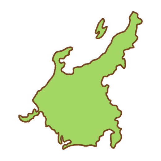 中部地方の地図のイラスト