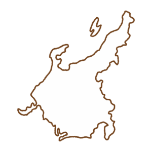 中部地方の地図のフリーイラスト Clip art of chubu map