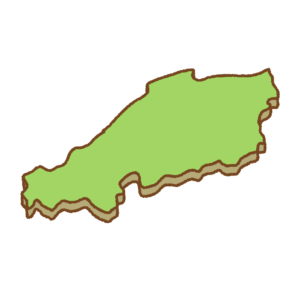 中国地方の地図のフリーイラスト Clip art of chugoku map