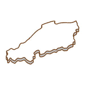 中国地方の地図のフリーイラスト Clip art of chugoku map