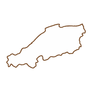 中国地方の地図のフリーイラスト Clip art of chugoku map