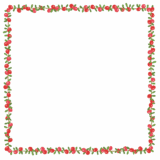 クランベリーの正方形フレーム素材のフリーイラスト Clip art of cranberry square frame