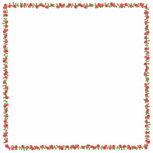 クランベリーの正方形フレーム素材のフリーイラスト Clip art of cranberry square frame
