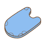 歯形がついたビート板のフリーイラスト Clip art of flutter-board teeth-marks