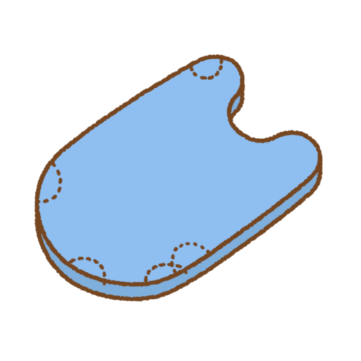 歯形がついたビート板のイラスト