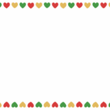 クリスマスカラーのハートのフレーム素材のフリーイラスト Clip art of christmas heart paper frame