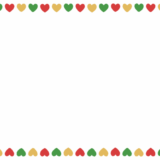 クリスマスカラーのハートの枠