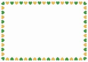 クリスマスカラーのハートのフレーム素材のフリーイラスト Clip art of christmas heart paper frame