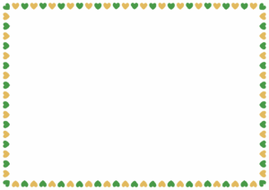クリスマスカラーのハートのフレーム素材のフリーイラスト Clip art of christmas heart paper frame