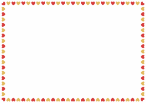 クリスマスカラーのハートのフレーム素材のフリーイラスト Clip art of christmas heart paper frame