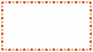 クリスマスカラーのハートの映像フレーム素材のフリーイラスト Clip art of christmas heart video frame