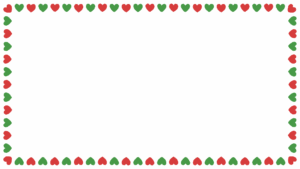 クリスマスカラーのハートの映像フレーム素材のフリーイラスト Clip art of christmas heart video frame