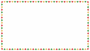 クリスマスカラーのハートの映像フレーム素材のフリーイラスト Clip art of christmas heart video frame