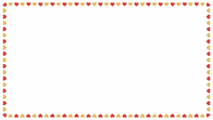 クリスマスカラーのハートの映像フレーム素材のフリーイラスト Clip art of christmas heart video frame