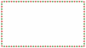 クリスマスカラーのハートの映像フレーム素材のフリーイラスト Clip art of christmas heart video frame