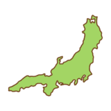 本州の地図のフリーイラスト Clip art of honshu-island map