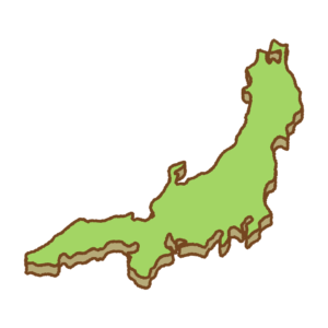本州の地図のフリーイラスト Clip art of honshu-island map