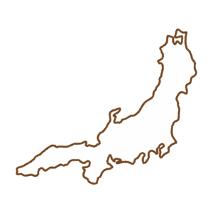 本州の地図のフリーイラスト Clip art of honshu-island map