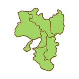 県境のある関西地方のイラスト