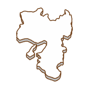 関西地方の地図のフリーイラスト Clip art of kansai map
