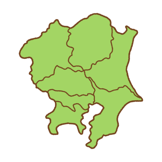 県境のある関東地方の地図のイラスト