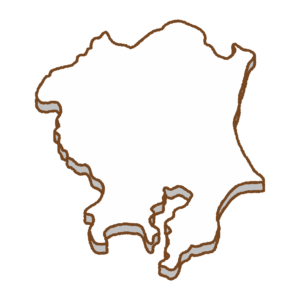 関東地方の地図のフリーイラスト Clip art of kanto map