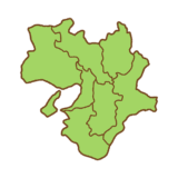 県境のある近畿地方の地図のイラスト