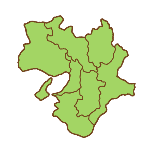 県境のある近畿地方の地図のイラスト